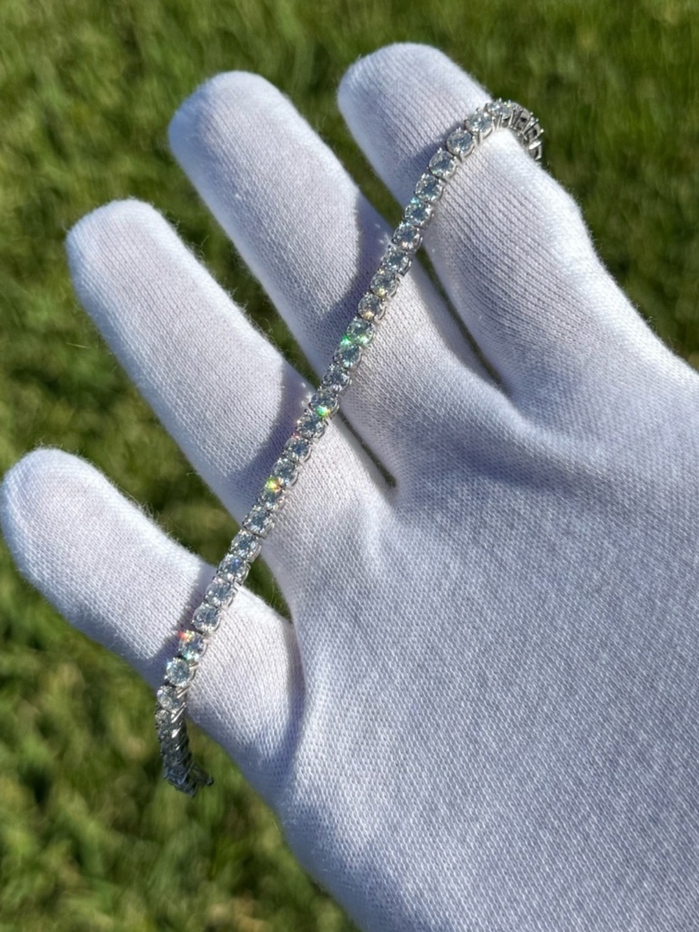925 Silver, 11.7CTW Moissanite Tennis Bracelet